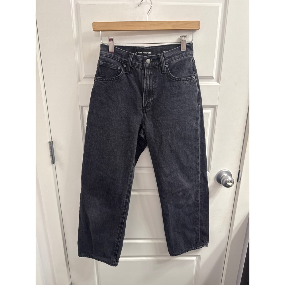 Denim Forum The 90s Marlo Hi-Rise Baggy Jeans Faded Black Size 23